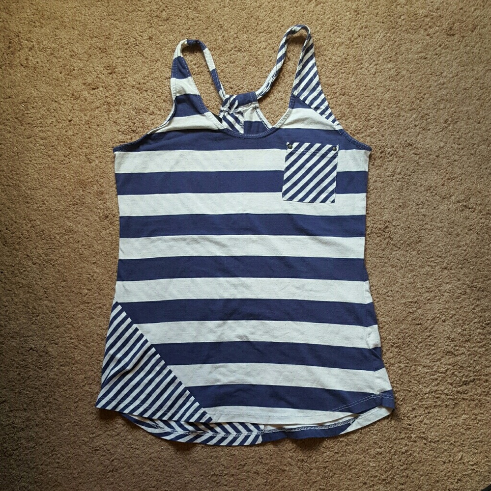 Empyre Navy Blue/White Stripe Tank Top
